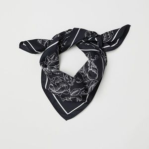 H&M Black and White Floral Bandana/Scarf/Hairband